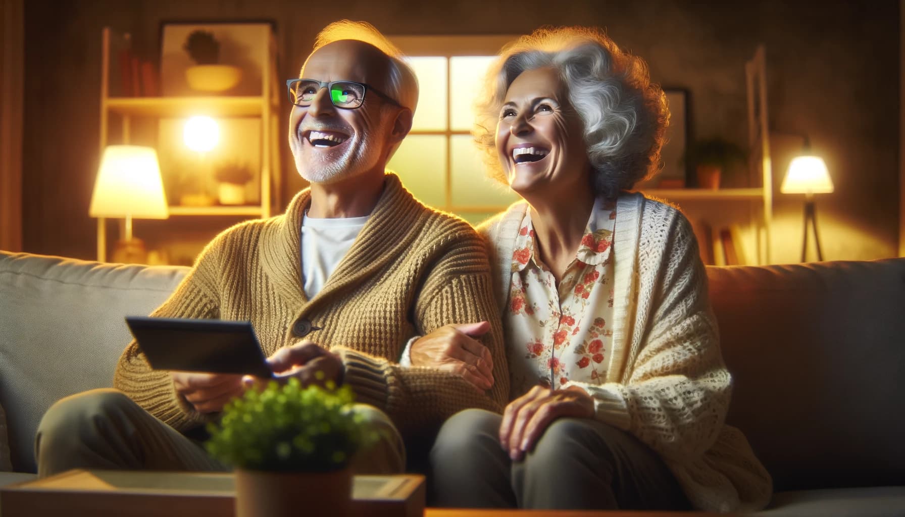 old people watching tv