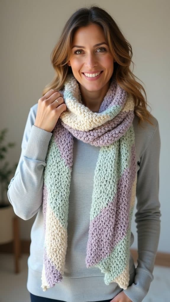 easy crochet v stitch scarf