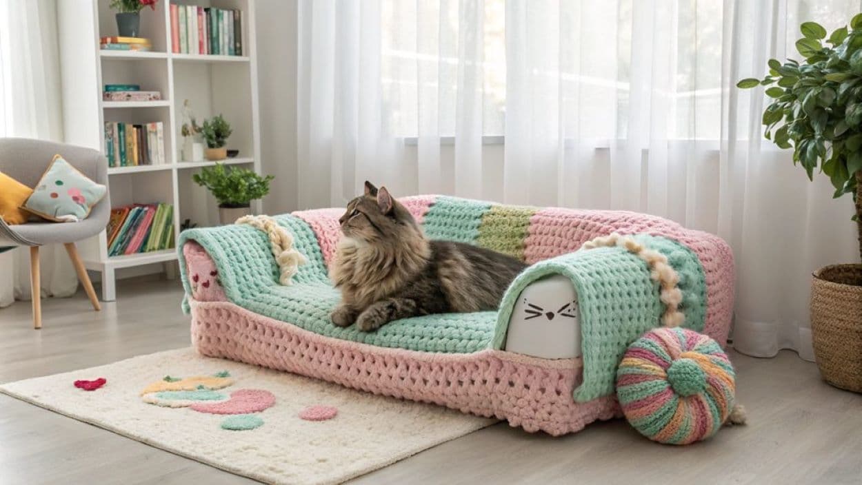 20 Latest Crochet Cat Couch Ideas To Try In 2025!
