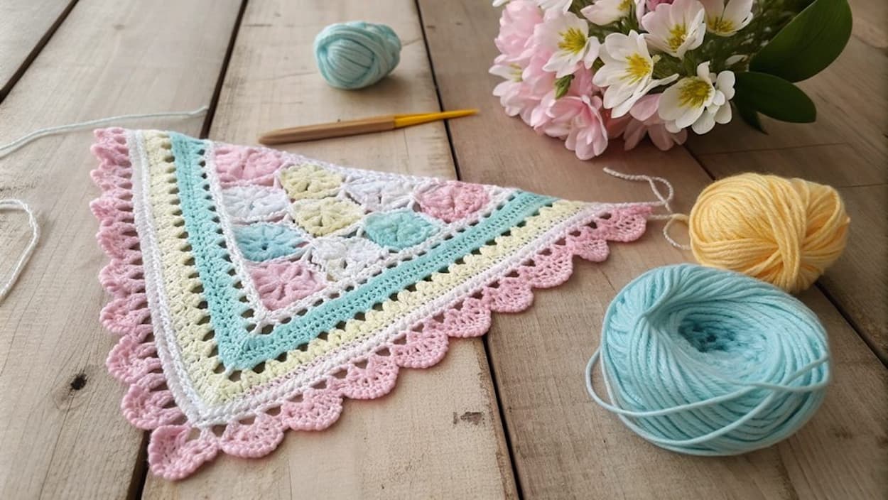 pink crochet bandana