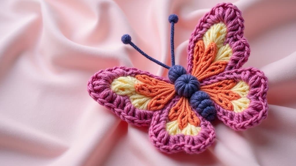 colorful crochet butterfly designs