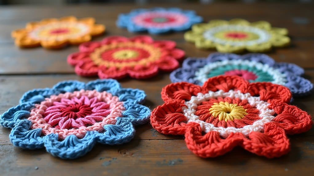 creative crochet flower coasters