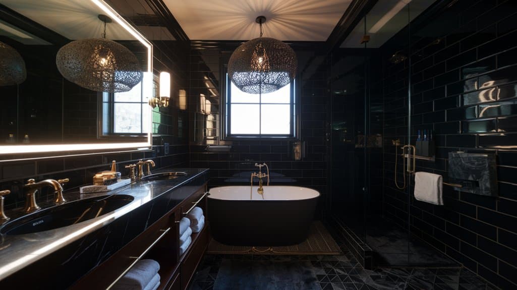 stunning dark bathroom designs