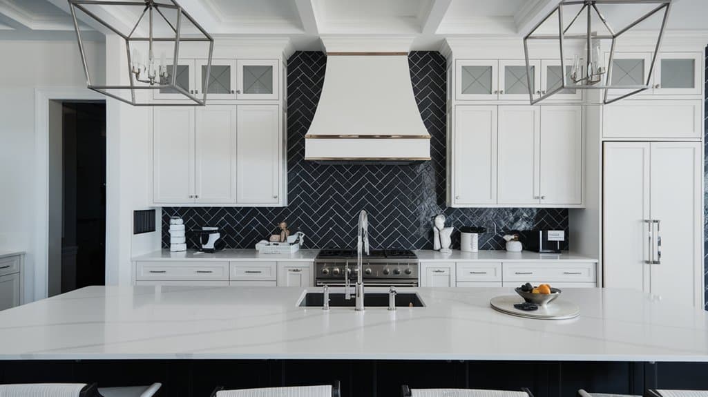 stylish black and white kitchens