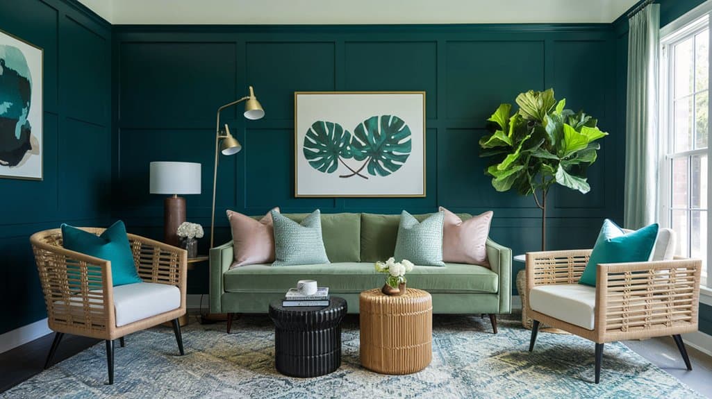 vibrant blue and green designs