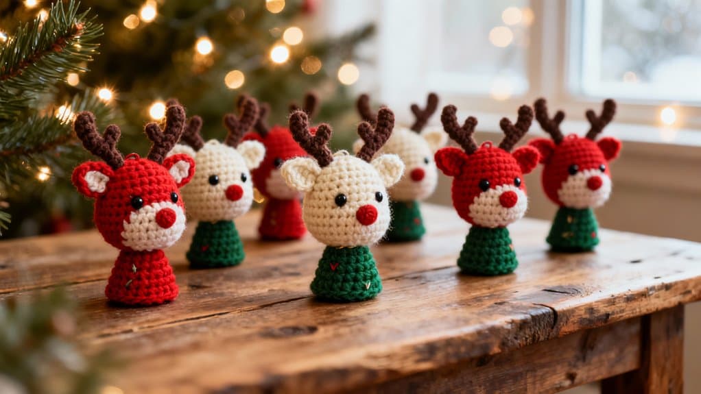 reindeer crochet tree toppers