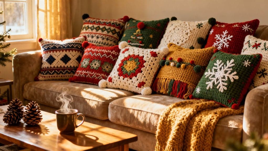 crochet christmas pillow designs