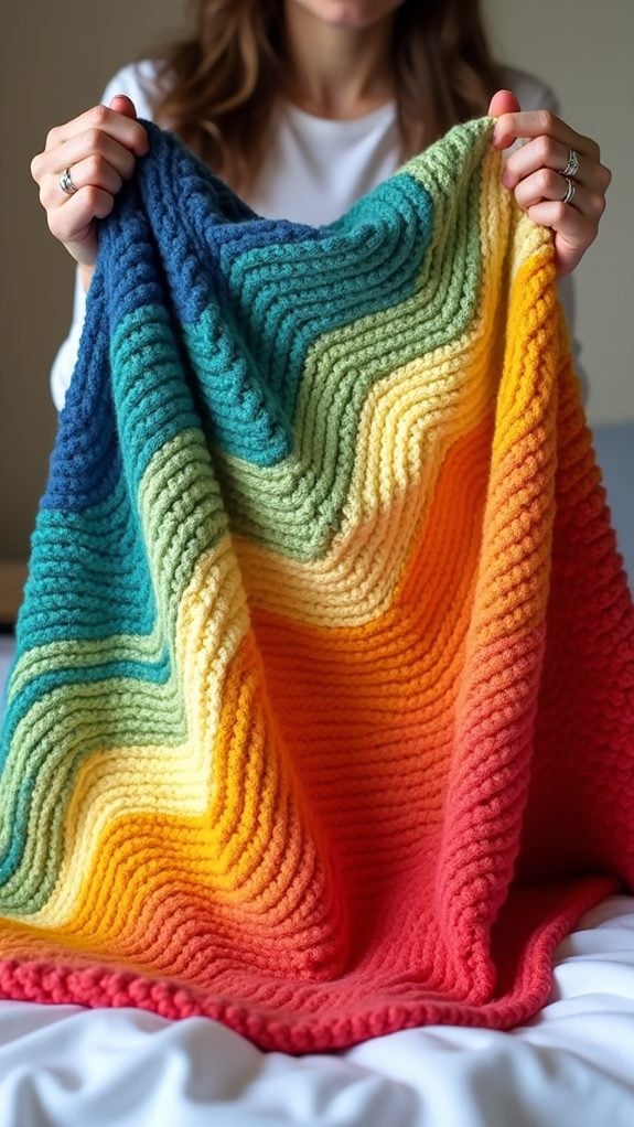 chevron pattern temperature blanket