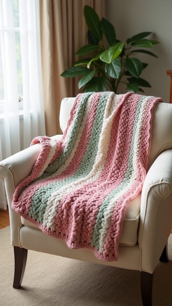 classic floral knit throw