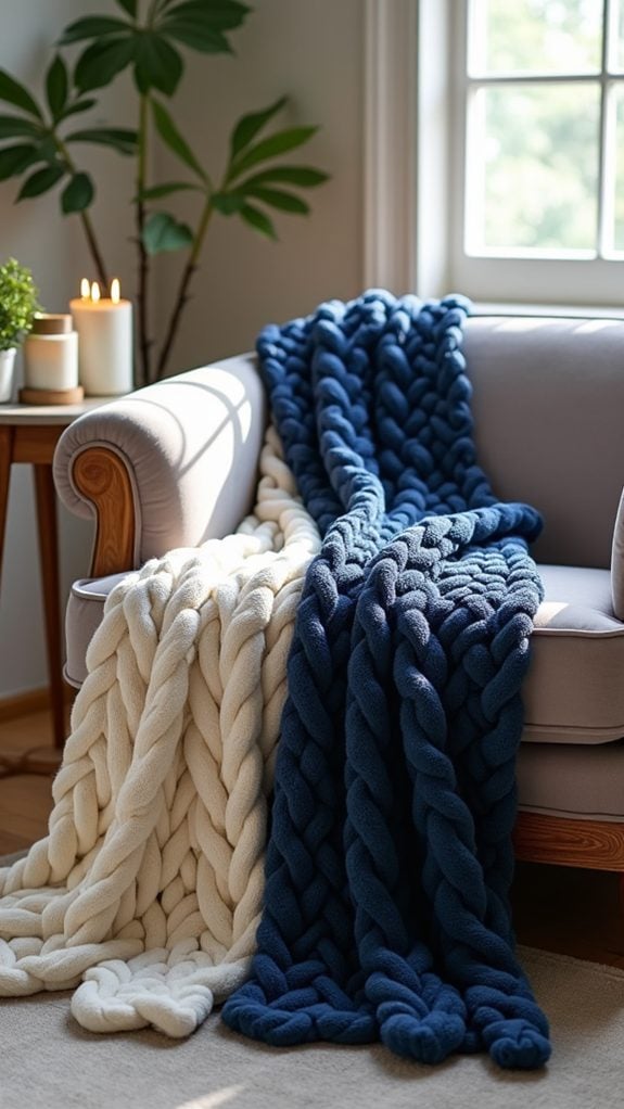 classic herringbone knit blanket