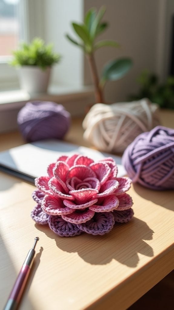 colorful floral crochet design