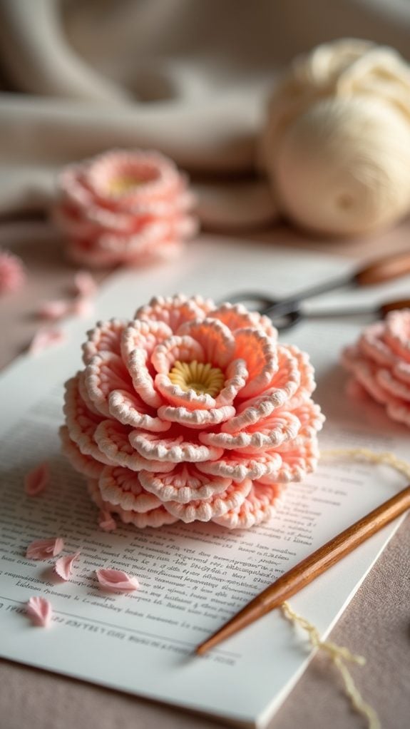 colorful handmade crochet flower