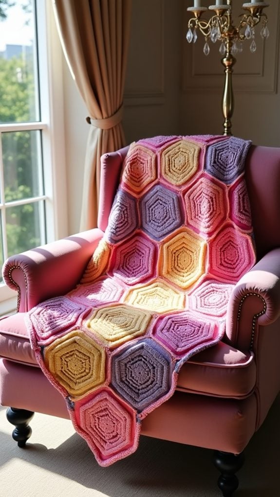 colorful hexagon blanket design