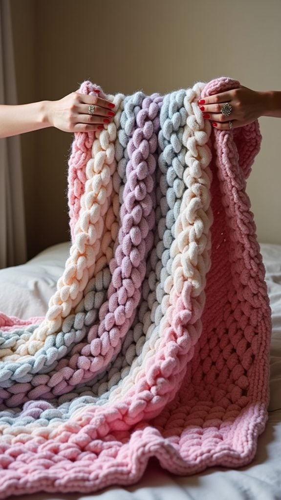 cozy textured bobble blanket