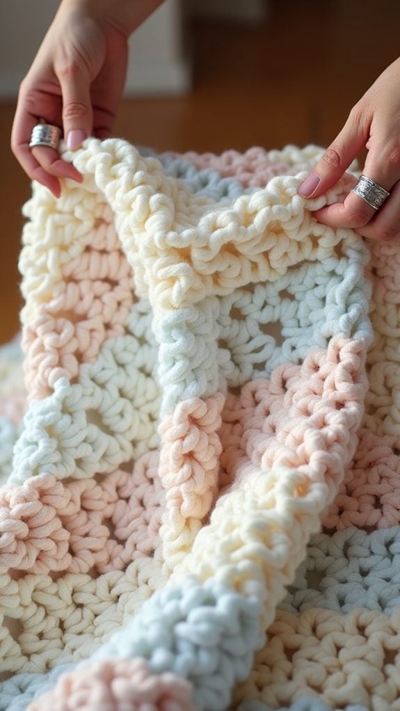 cozy textured crochet throw