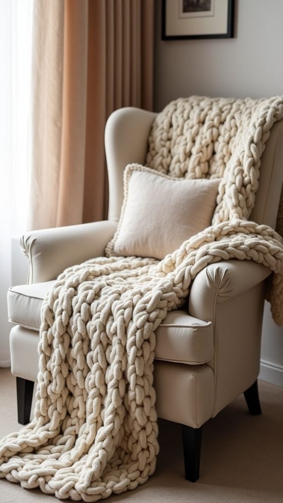 cozy textured knit throw