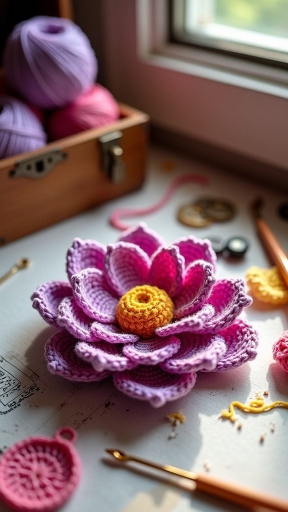 crochet cosmos flower design