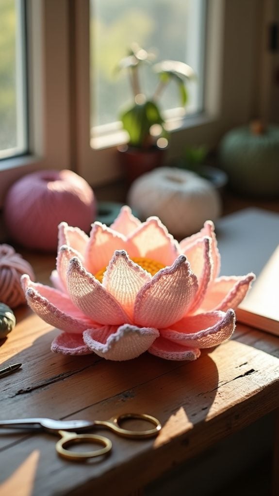 crochet lotus flower design