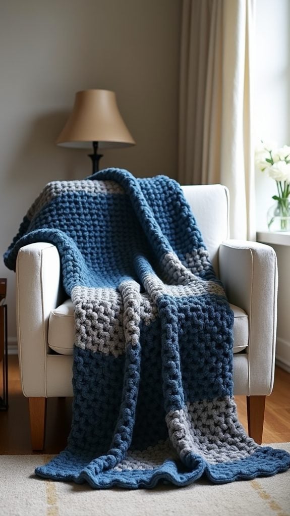 distinctive knitted blanket design