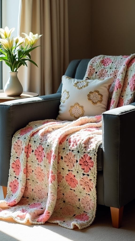 elegant floral throw blanket