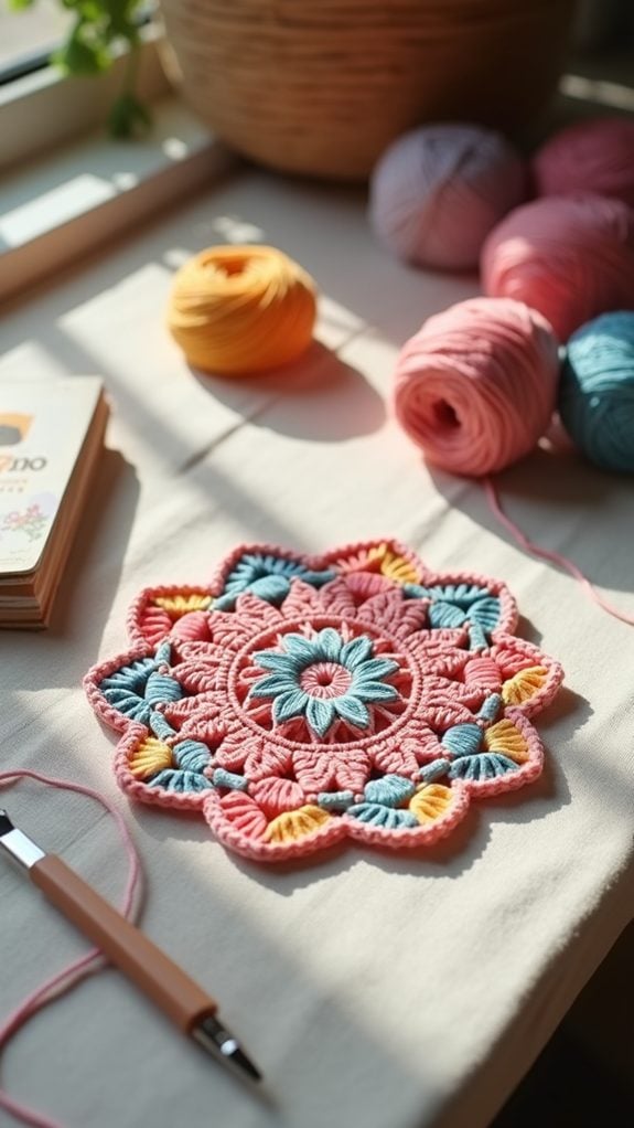 handmade decorative crochet coasters