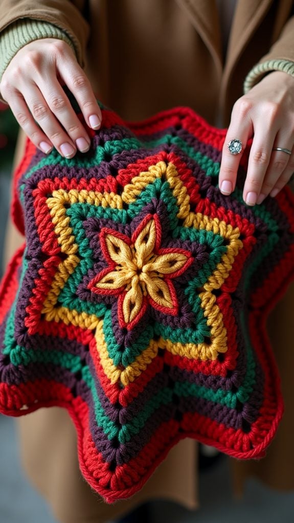 holiday themed star decorative throw