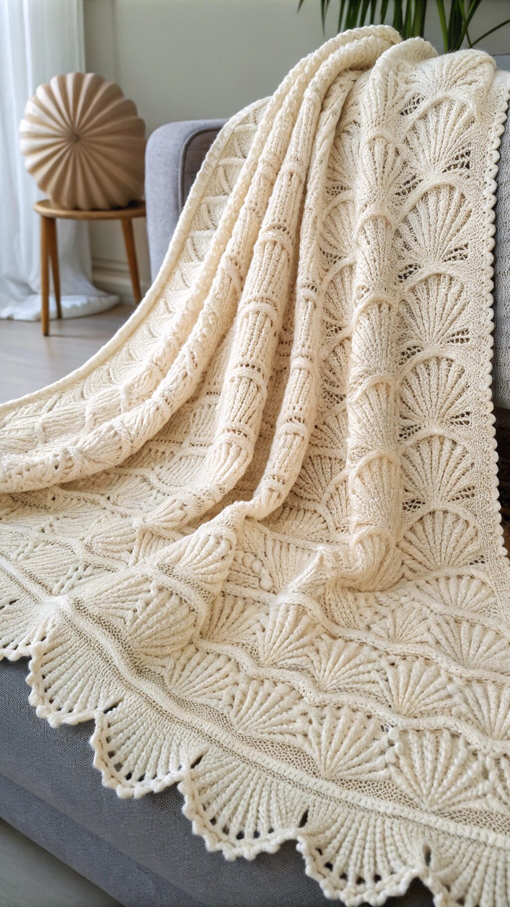 Elegant Shell Stitch Blanket