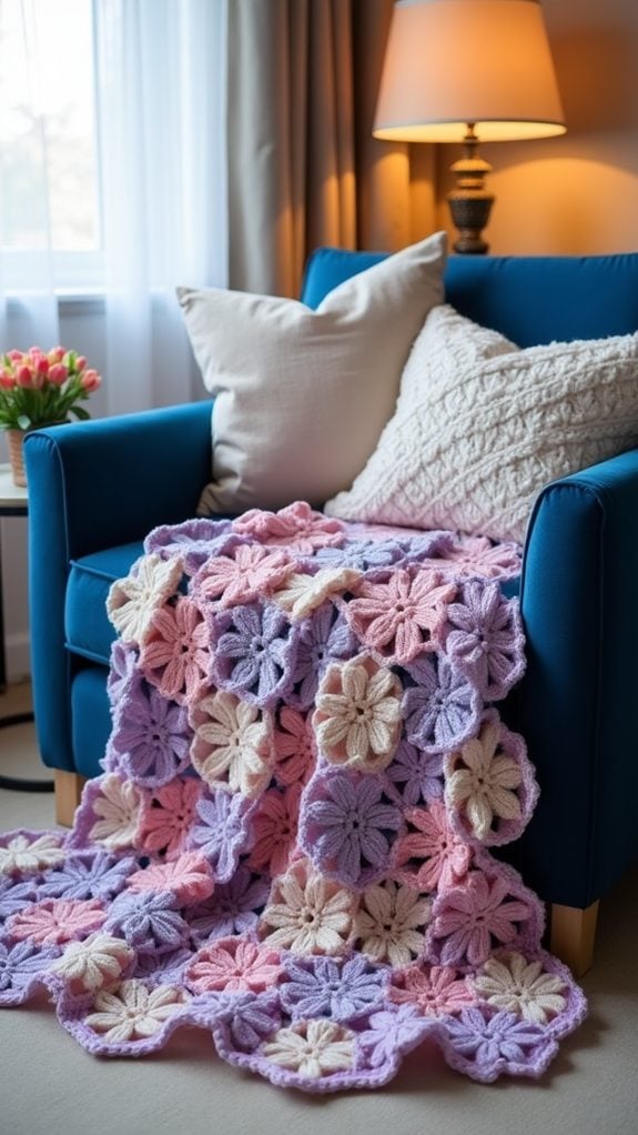 orchid inspired decorative blanket