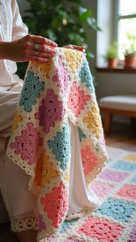 retro quilted fabric design