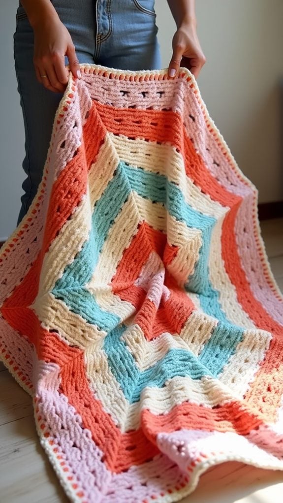 striped blanket crochet pattern