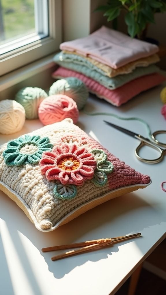 stylish crochet cushion covers