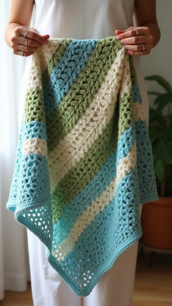 sustainable cotton crochet blanket
