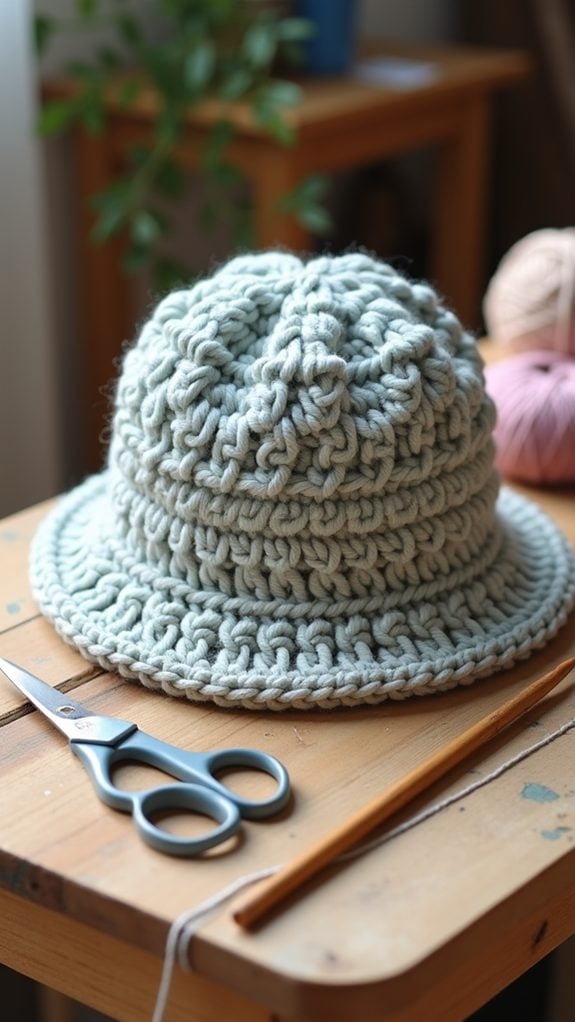 textured chunky knit hat