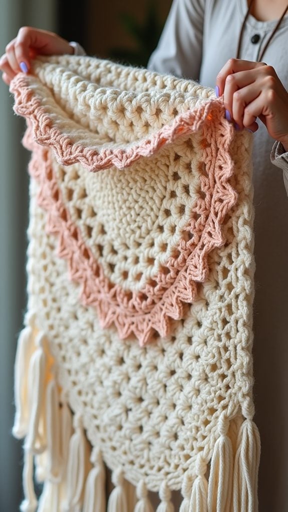 textured crochet decorative banners