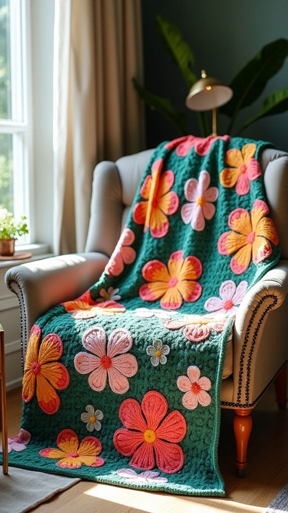 tropical floral blanket design