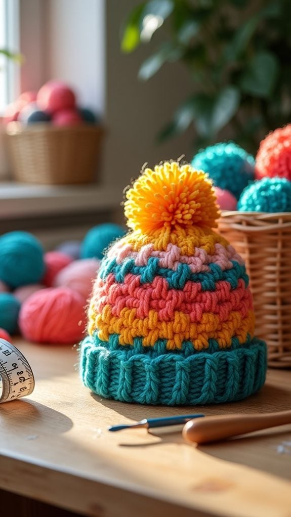 vibrant pom pom design