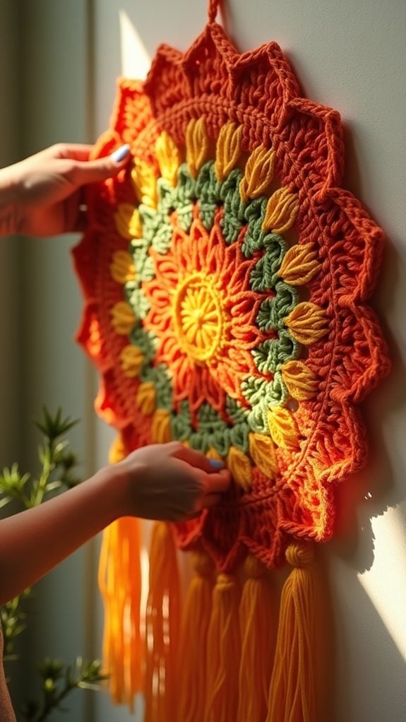 vibrant textile wall art