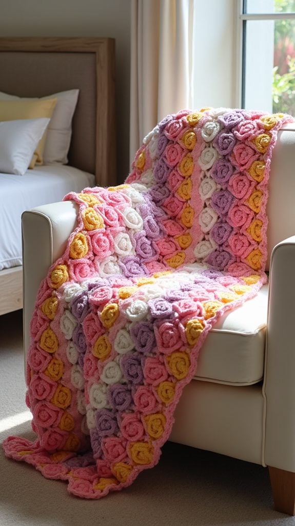 vibrant tulip pattern blanket