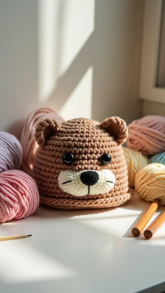 adorable crochet otter hat