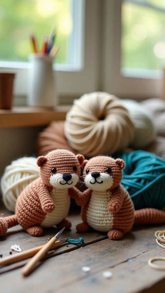 adorable otter crochet kit