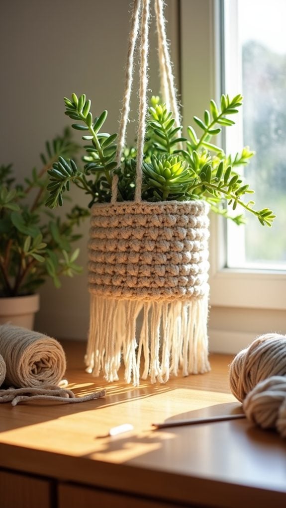 bohemian style hanging basket