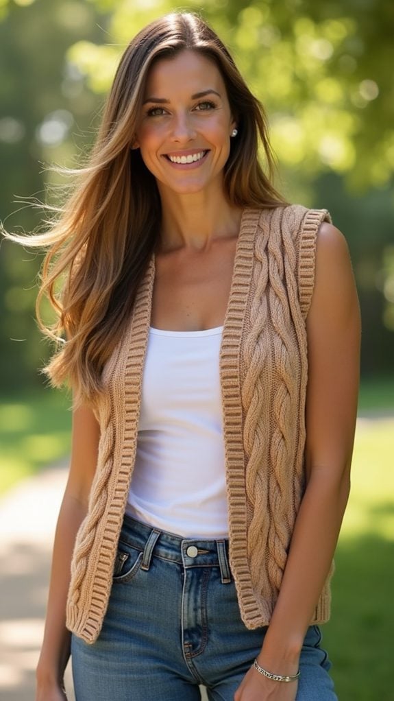 cable knit vest design