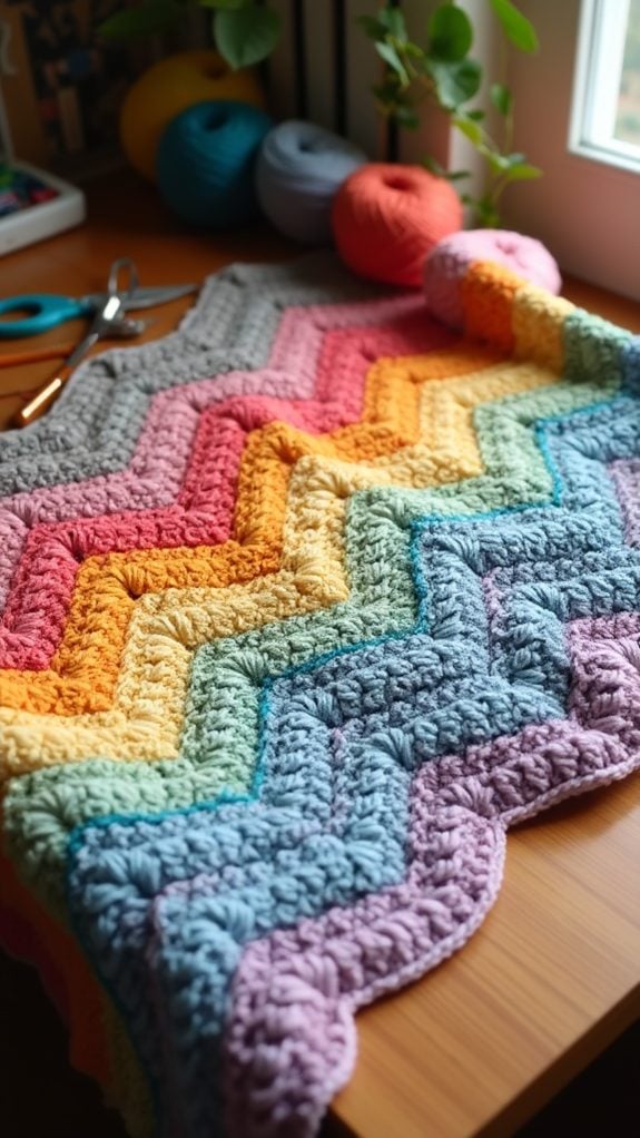 chevron patterned throw blanket