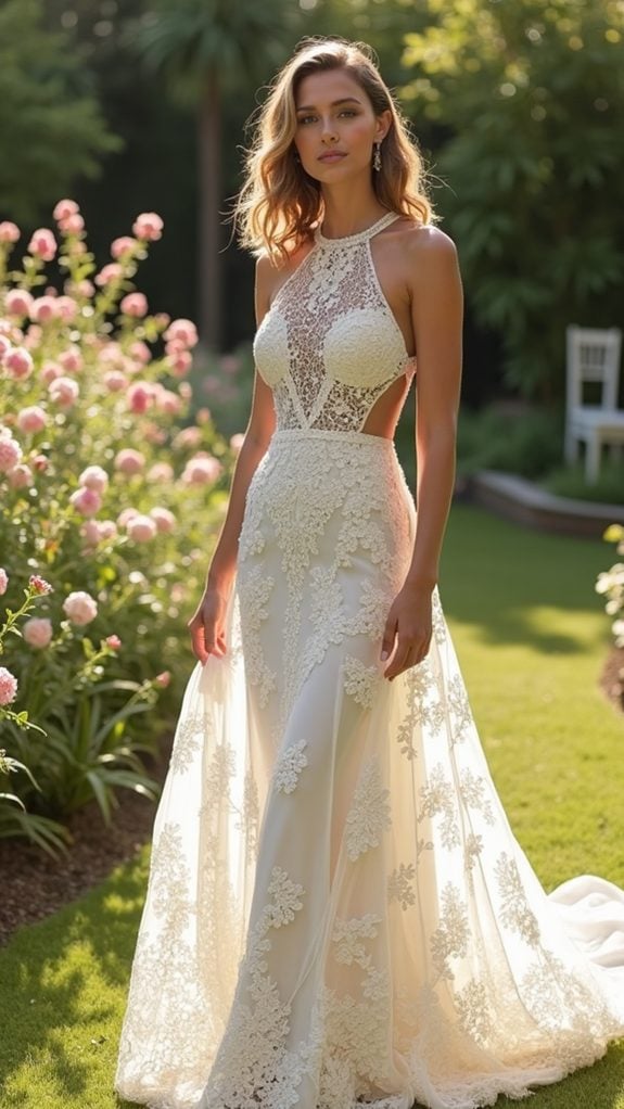 chic crochet neck design