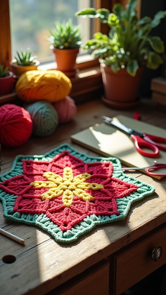 colorful crochet blanket square