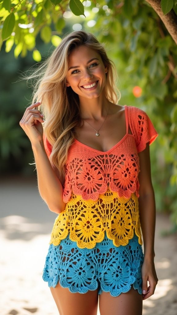 colorful crochet block pattern