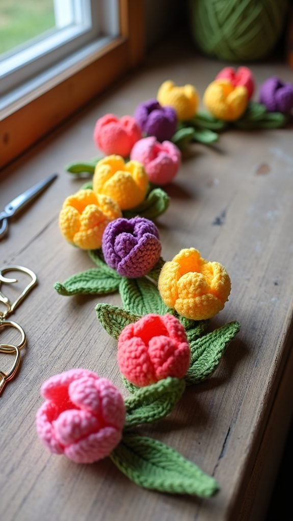 colorful crochet flower decoration