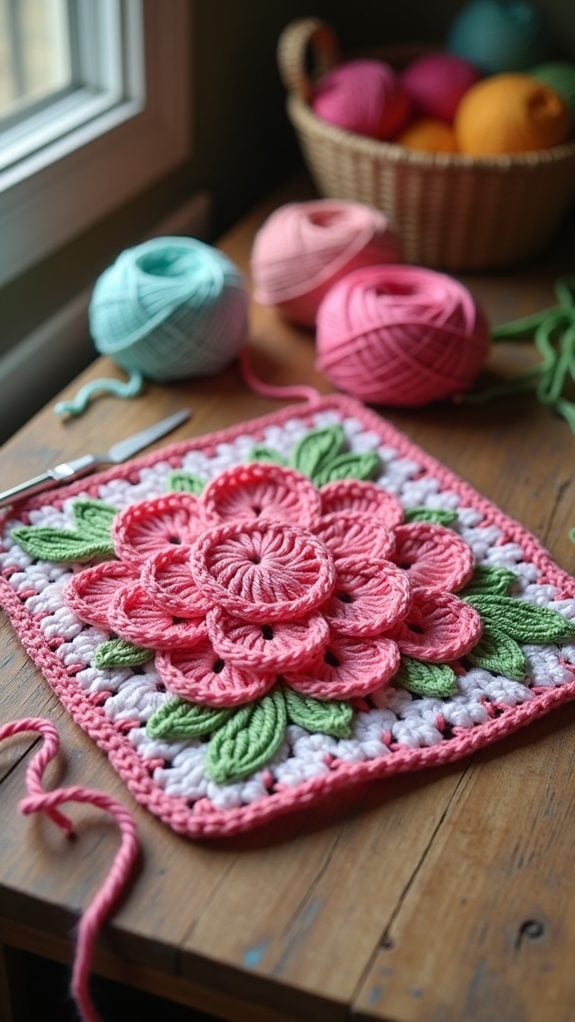 colorful floral crochet pattern