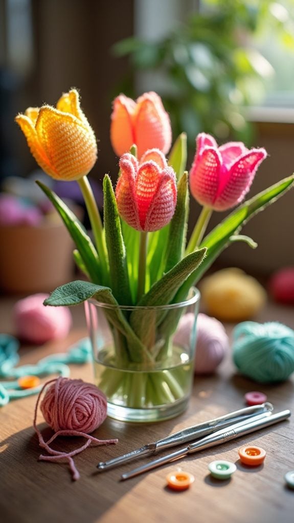 colorful floral stitch markers