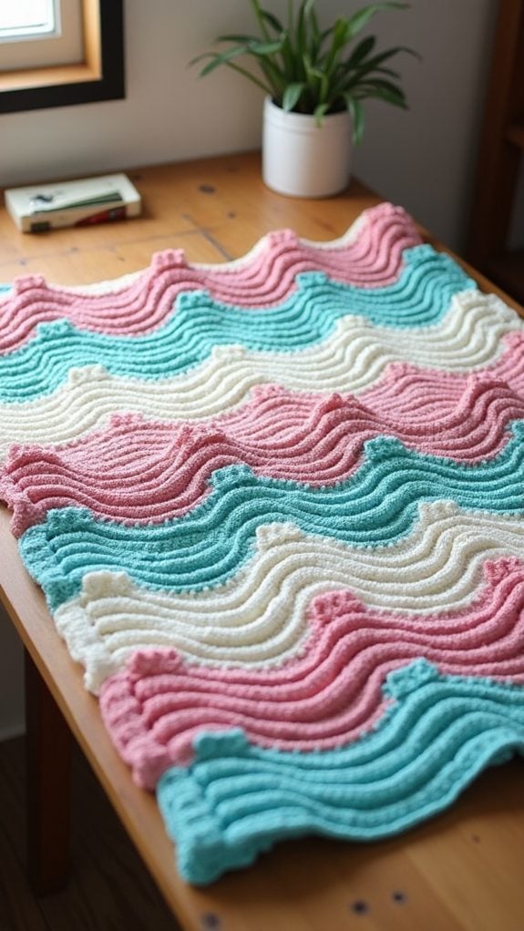 colorful textured throw blanket